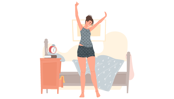 O SIGNO DE LIBRA E SEU PROPÓSITO DE VIDA - A imagem mostra uma pessoa feliz ao acordar. Provavelmente porque sabe qual  o seu IKIGAI.